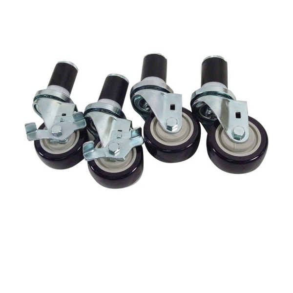 Stem Caster Set (4), 3" Std Duty, 1-5/8" Exp Ste